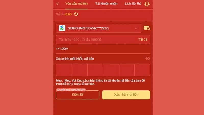 Hướng Dẫn Rút Tiền 68WIN | Cách Xử Lý Khi Gặp Lỗi Giao Dịch 2 Tạo lệnh rút tiền 68WIN tại cổng game