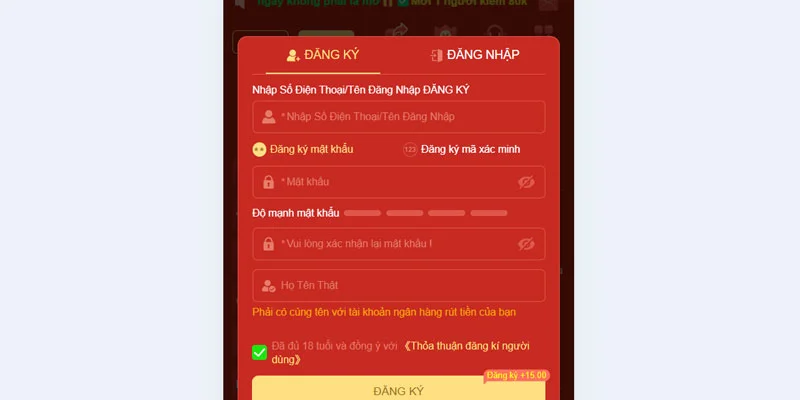 Đăng Ký 68WIN - Hướng Dẫn Nhanh Nhất Trên Cả Pc Và Di Động 3 Tạo tài khoản nhanh qua điện thoại