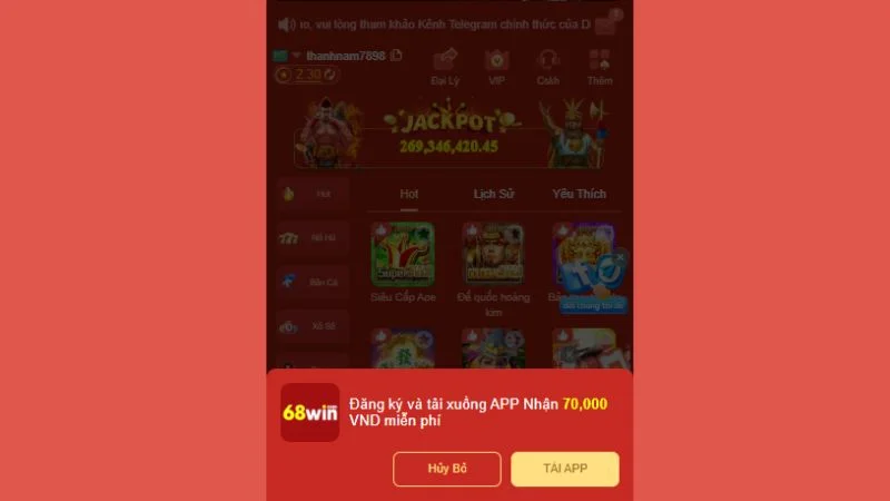 Hướng Dẫn Tải App 68WIN Chuẩn Xác Trên Cả Android Và IOS 2 Truy cập biểu tượng tải app 68WIN đơn giản